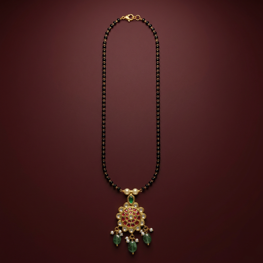 KUNDAN BLACK BEEDS-K-BB00002