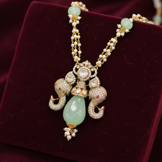 POLKI CHAIN LOCKET-P-CL00013